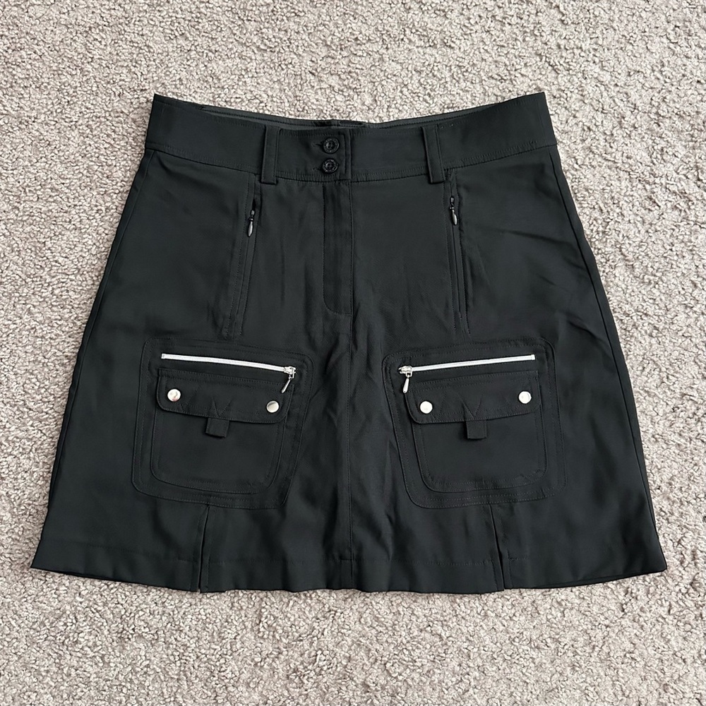Maggie Lane Skort Shorts Golf Sports Zipper Pockets Black Womens 8